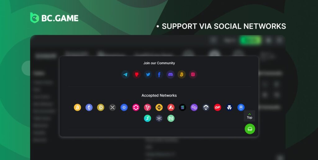 Did you know that you can also get support from BC game through social media