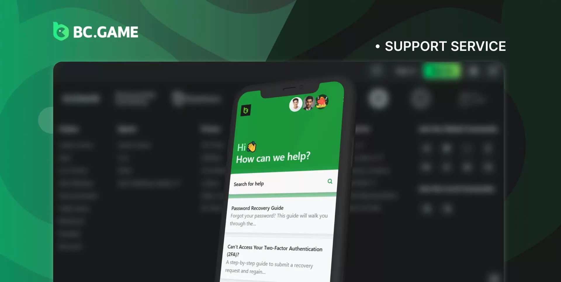 BC Game online casino support contacts